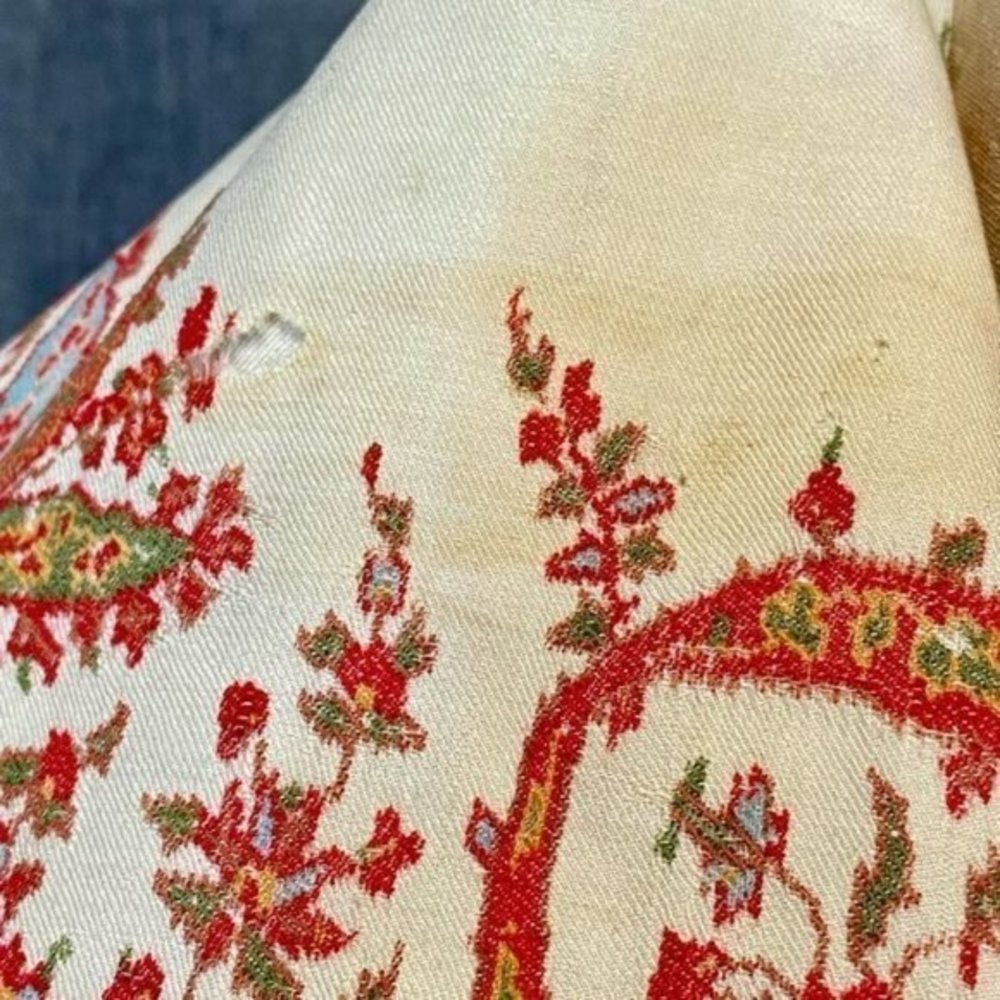 1800’s Wool Paisley Shawl -extra large! 146” x 64” - Picture 5 of 16